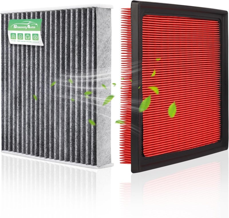StaunchAuto Engine & Cabin Air Filter for RAV4 19-25, Camry 18-24, Avalon 2021, Highlander 20-26, Avalon 19-22, ES350 19-25 2.5L 3.5L Air filter for Car Replacement CF12157 CA12377 Automotive-2 Pack - Image 1